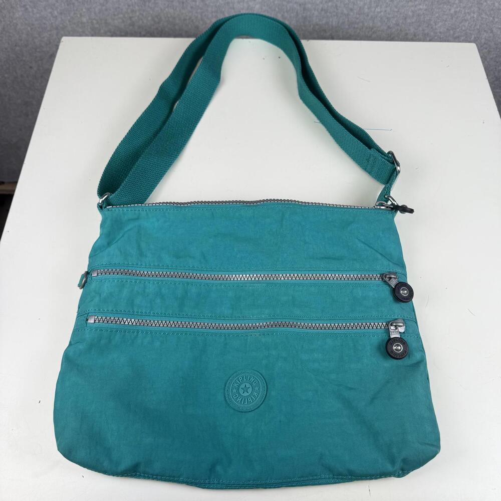 Kipling Blue Multi Zipper Shoulder Bag Purse